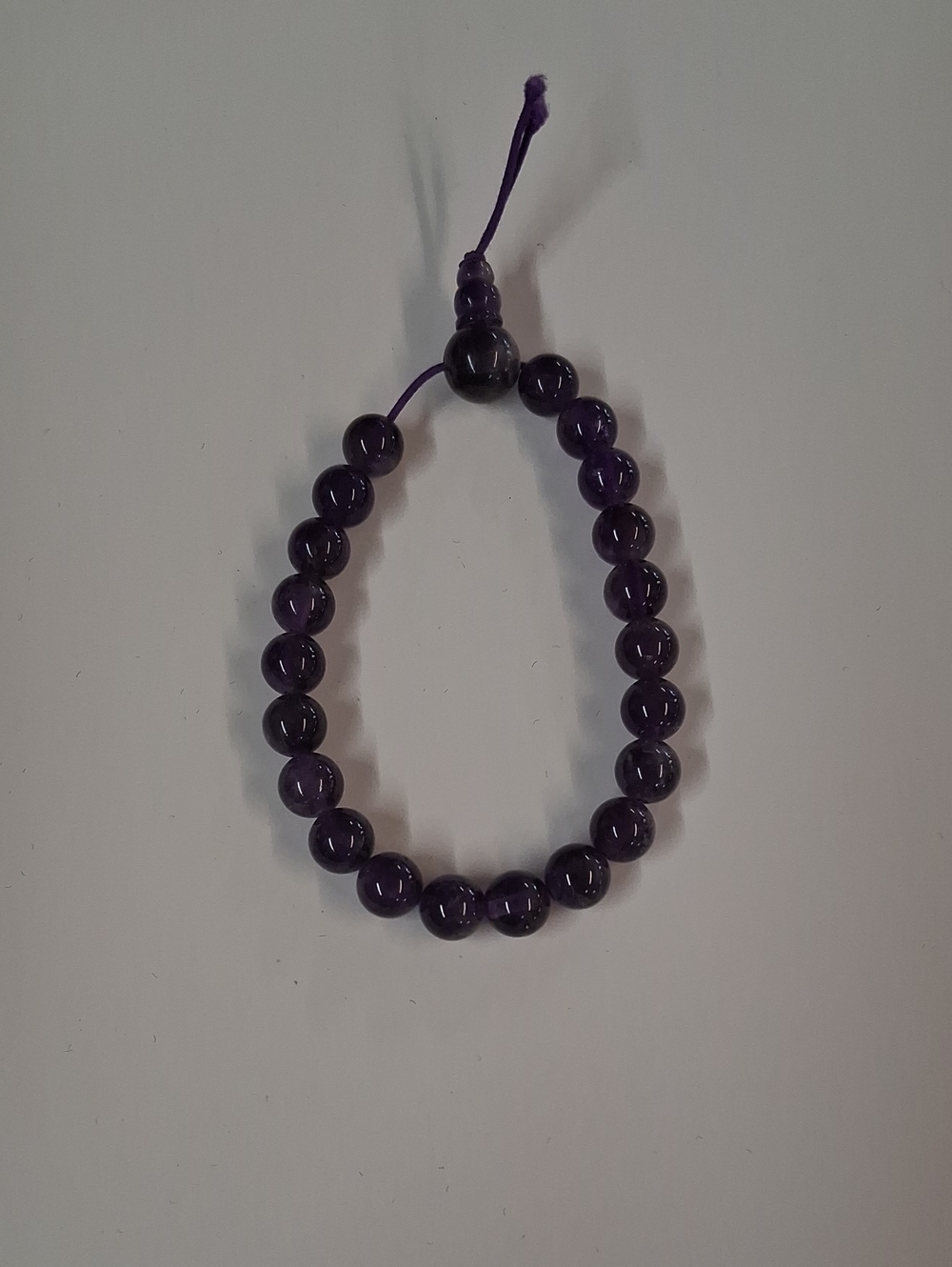 Amethyst Beaded Stretch Bracelet - Purple Gemstone Bracelet